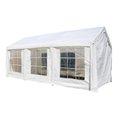 Tepee Supplies Heavy Duty Outdoor Gazebo Canopy Tent with Sidewalls, White TE2519223